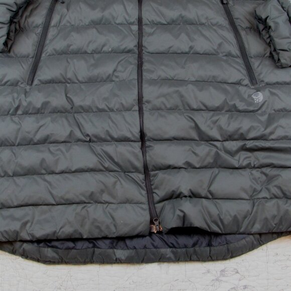 Mountain Hardwear Down Parka Womens Green Rhea Ridge Hooded 600 Jacket Coat L - Picture 7 of 8